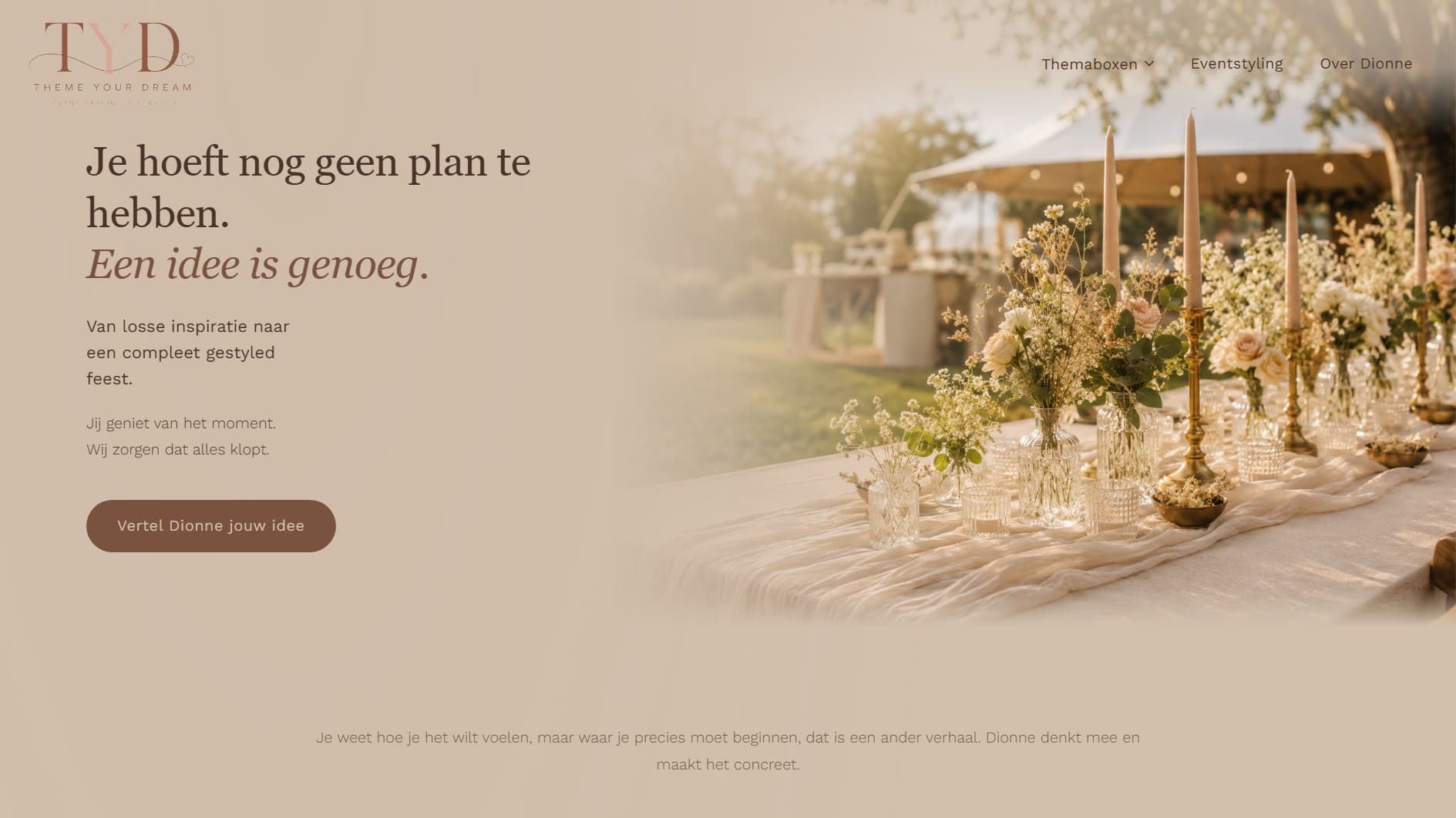 Theme Your Dream - Event Styling Website